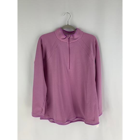 T By Talbots Half Zip Mock Neck Pullover Jacket Womens Size L/XL Purple New - Picture 1 of 12